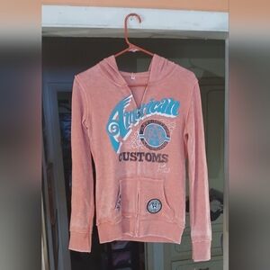 American Customs by Affliction Peach Hoodie women small